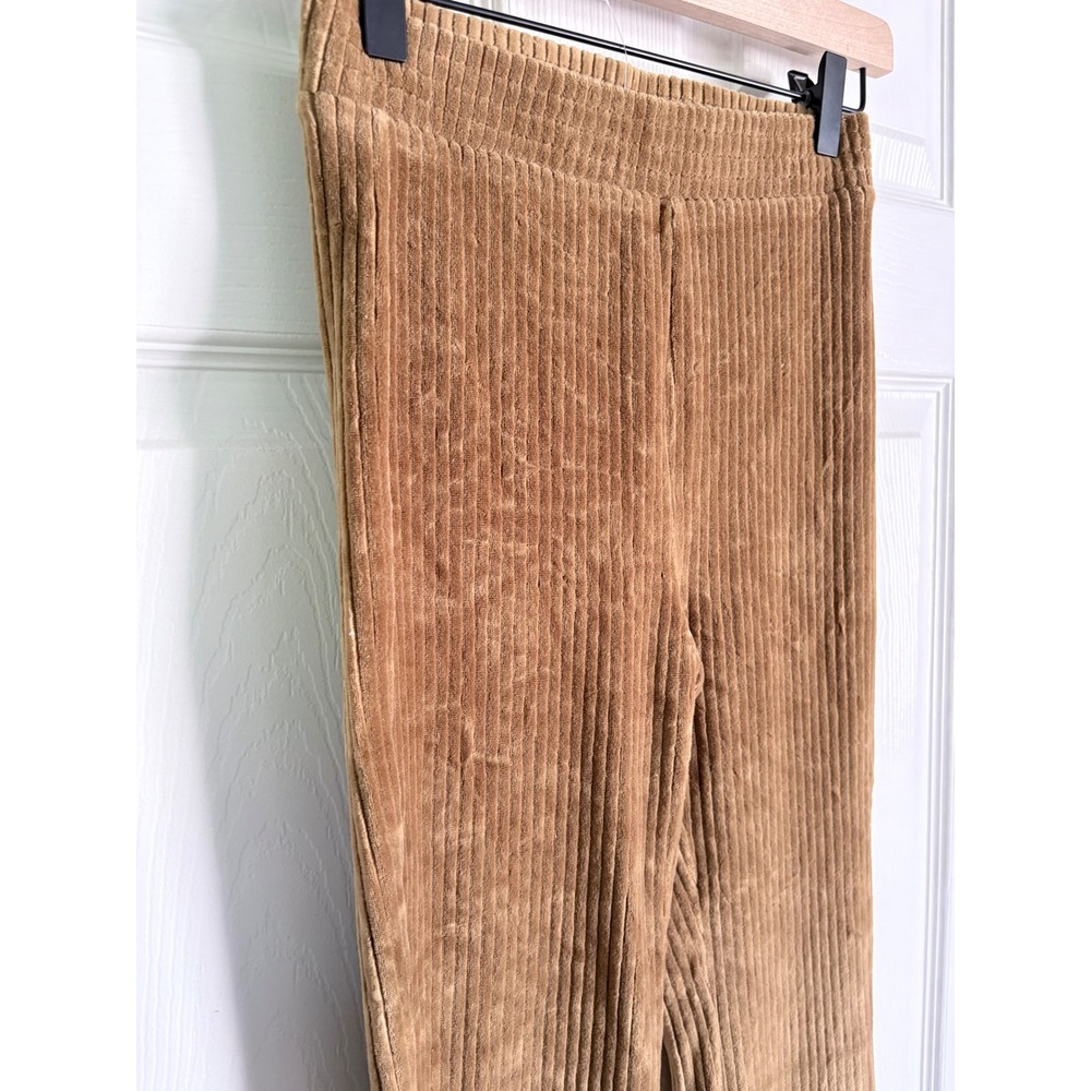 Aerie Groove-On Rib Velour Flare Pant XS Brown High Waisted Ribbed Leggings - Picture 3 of 8